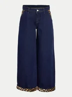 Spodnie damskie - Noisy May Jeansy 27033508 Granatowy Wide Leg - miniaturka - grafika 1