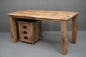 Biurka - Biurko #1004 + Szafka #1003 Railway Mango Loft Drewniane Woskowane B 8030 - miniaturka - grafika 1