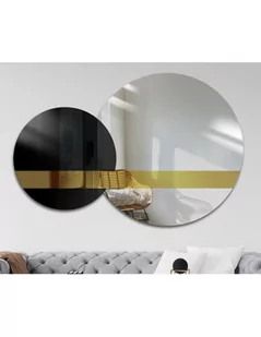 Zestaw luster dekoracyjnych złota tafla i czarny lacobel - GOLD MOON, Gold Moon: 80x120 - Lustra - miniaturka - grafika 1