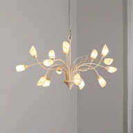Lampy sufitowe - Lampa wisząca szklana Gloriosa Jupiter, możliwość ściemniania, kremowy / amber, salon / jadalnia, metal - miniaturka - grafika 1