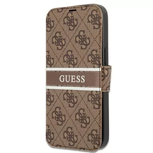 Guess GUBKP13S4GDBR iPhone 13 mini 5,4" brązowy/brown book 4G Stripe GUE001562-0 - Etui i futerały do telefonów - miniaturka - grafika 1