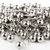 Pinezki - [640111] Szpilki krawieckie ze srebrną kuleczką - miniaturka - grafika 1