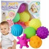 Zabawki sensoryczne - Kolorowe Piłeczki Miękkie Piłki Sensoryczne 6 Szt Sensorki - miniaturka - grafika 1