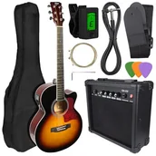 Gitary akustyczne - Gitara elektroakustyczna V-TONE Eag Set SB + wzmacniacz gitarowy Sunburst - miniaturka - grafika 1