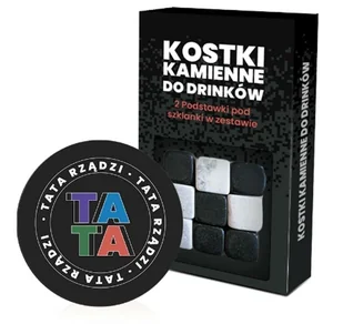 Jawi, Kamienne kostki chłodzące do drinków + 2 podstawki pod napoje, Tata rządzi - Pozostałe akcesoria barmańskie - miniaturka - grafika 1