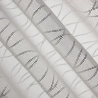 Firany - Firana Chic Chain Light biały+srebrny 140 x 270 cm przelotki - miniaturka - grafika 1