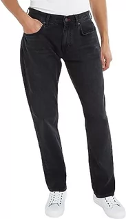 Spodenki męskie - Tommy Hilfiger Męskie spodnie jeansowe Straight Denton STR szprychowe czarne spodnie jeansowe, 33W / 30L, Szprycha czarna, 33W / 30L - grafika 1