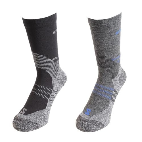 Salomon X Ultra Access Crew skarpety z wełny merynosów do regulacji temperatury, wyściełana podeszwa z polipropylenu, strefowa, elastyczna przyczepność do wędrówek i na zewnątrz