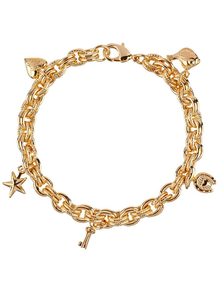 MENTHE À L'O Pozłacana bransoletka z zawieszkami