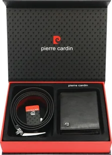 Pierre Cardin Męski zestaw skórzany portfel pasek Pierre Cardin NoSize - Paski - miniaturka - grafika 1