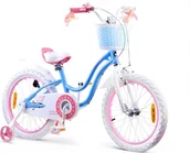 Rowery - Royalbaby RoyalBaby Rower dziewczęcy STAR GIRL 18" koszyk kółka boczne RB18G-1 - miniaturka - grafika 1