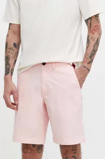 Spodenki męskie - Superdry szorty męskie kolor różowy - grafika 1