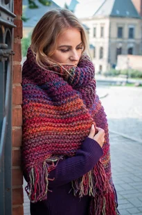 MAXCOLOR duży szal robiony ręcznie wesoły melanż - Apaszki i szaliki damskie - miniaturka - grafika 1