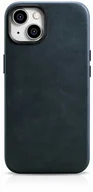 Etui i futerały do telefonów - iCarer Oil Wax Premium Leather Case skórzane etui iPhone 14 Plus magnetyczne z MagSafe ciemnoniebieski (WMI14220703-BU) - miniaturka - grafika 1