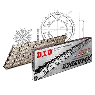 Zestaw łańcuchów DID stal 520ZVM-X / 114 nit zamek do Kawasaki KX F 250 ccm rok prod. 2004-2005 - Części motocyklowe - miniaturka - grafika 1