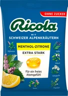 Inne słodycze - Ricola Menthol Zitrone Extra Stark Cukierki bez Cukru 75 g - miniaturka - grafika 1