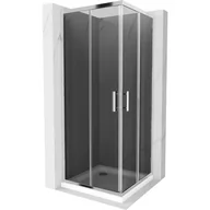 Kabiny prysznicowe - Mexen Rio kabina prysznicowa kwadratowa 80x80 cm, grafit, chrom + brodzik Flat, biały - miniaturka - grafika 1