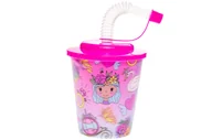 Kubki - Kubek plastikowy z rurką i wieczkiem, księzniczka 3D - miniaturka - grafika 1