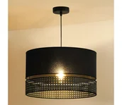 Lampy sufitowe - Duolla - Żyrandol na lince DOUBLE RATTAN 1xE27/15W/230V śr. 40 cm czarny - miniaturka - grafika 1