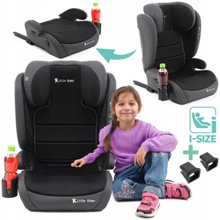 FOTELIK SAMOCHODOWY MODEL HUGO CZARNO-SZARY R129 100-150 CM ISOFIX + GRATIS - Foteliki samochodowe - miniaturka - grafika 1