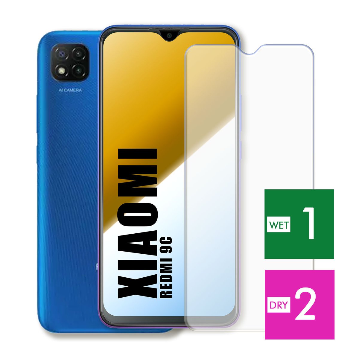 WZMOCNIONE SZKŁO DO XIAOMI REDMI 9C SZYBKA HARTOWANE 9H JAKOŚĆ