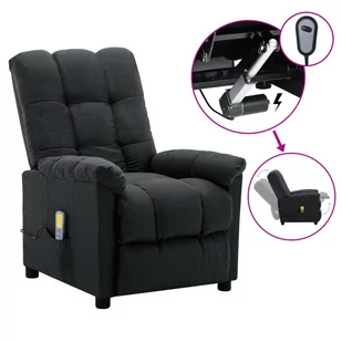 vidaXL Lumarko Rozkładany fotel masujący, elektryczny, ciemnoszary, tkanina 3073759 - Fotele - miniaturka - grafika 1