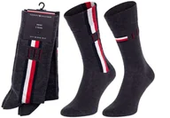 Skarpetki męskie - TOMMY HILFIGER MĘSKIE DŁUGIE SKARPETY 2P 100001492 003 - Rozmiar: 39-42 - miniaturka - grafika 1