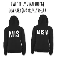 Gadżety dla niej i dla niego - Zestaw dwóch czarnych bluz z kapturem dla pary - miniaturka - grafika 1
