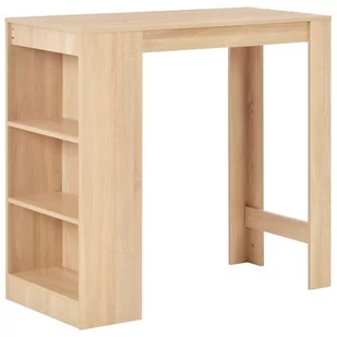vidaXL Stolik barowy z półkami, dębowy, 110 x 50 x 103 cm - Ławy i stoliki kawowe - miniaturka - grafika 1