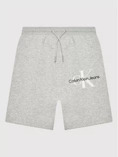 Spodenki damskie - Calvin Klein Jeans Szorty sportowe IB0IB01181 Szary Relaxed Fit - grafika 1