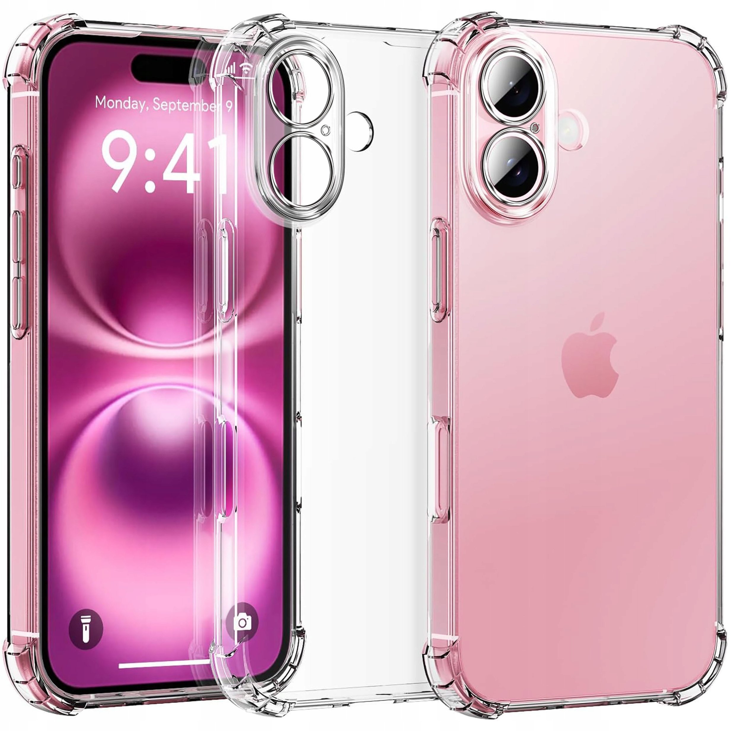 Etui do iPhone 16 Plus ANTI-SHOCK CLEAR CASE + Szkło OCHRONNE 9H