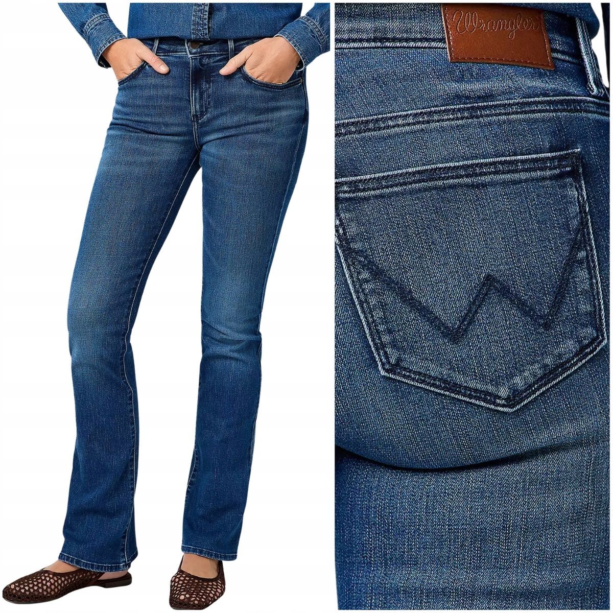 Wrangler BOOTCUT Shadow Daze rozszerzane damskie spodnie jeansowe W29 L32