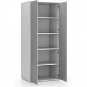 Szafy biurowe - B2B Partner Szafa biurowa z drzwiami LAYERS, 4 półki, 800 x 600 x 1905 mm, biała/szara 611531 - miniaturka - grafika 1