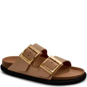 Klapki i japonki damskie - Birkenstock Skórzane klapki Arizona LENA | narrow fit - miniaturka - grafika 1