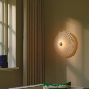 Nordlux Kinkiet Nadia, plisowany klosz, biały - Lampy ścienne - miniaturka - grafika 1
