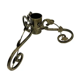 Stojak choinkowy metalowy z listkami 45 x 55 x 8 cm złoty - Stojaki choinkowe - miniaturka - grafika 1