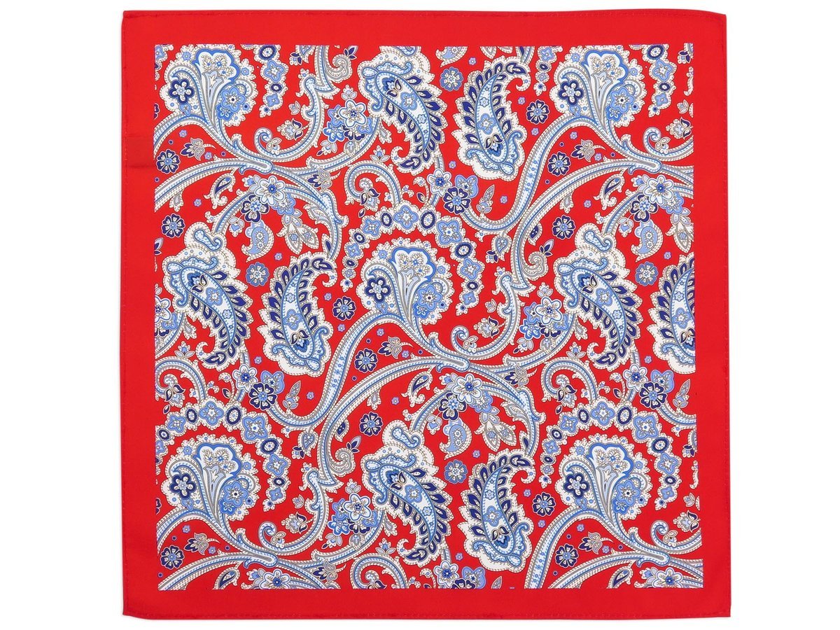 Czerwona poszetka w paisley E301