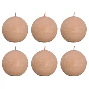 Bolsius Rustykalne świece kule Shine, 6 szt., 76x71 mm, mglisty róż - Świece - miniaturka - grafika 1