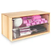 Kosmetyczki, organizery i kuferki - Eleganza, Organizer na kosmetyki i akcesoria do makijażu drewniany, 18,7x12x9,5 cm - miniaturka - grafika 1