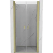 Ścianki i drzwi prysznicowe - Mexen Mist drzwi prysznicowe uchylne 80 cm, transparent, złote szczotkowane - 8A7-080-000-55-00 - miniaturka - grafika 1