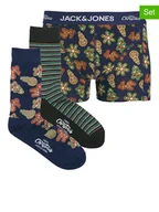 Majtki dla dzieci - JACK & JONES Junior 3-częściowy zestaw "Gingerbread" w kolorze granatowo-czarnym - miniaturka - grafika 1