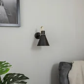 Lampy ścienne - Argon Kinkiet Bona, czarny/mosiądz - miniaturka - grafika 1