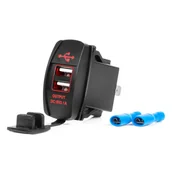 Ładowarki samochodowe - Ładowarka samochodowa z gniazdami usb wodoodporna w kształcie łódki 2x usb 12v 24v amio-04228 - miniaturka - grafika 1