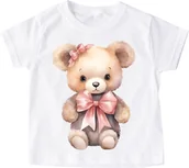 Koszulki dla dziewczynek - koszulka dla dziewczynki z misiek wzór misiek2 - miniaturka - grafika 1