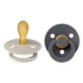 Smoczki uspokajające - Bibs Colour, smoczek uspokajający, kauczukowy, symetryczny, rozmiar 2, Sand & Iron, od 6 miesiąca, 2 sztuki - miniaturka - grafika 1