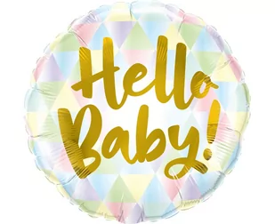 Balon foliowy CIR, Hello Baby, 18" - Baby shower i roczek - miniaturka - grafika 1