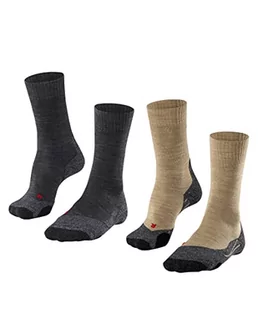 FALKE Kobiety Skarpety do wędrówek TK2 Explore 2-Pack W SO Wełna Merynosa przeciw pęcherzom grube 2 Pak, Wielokolorowy (Sortiment 0030), 37-38 - Skarpetki damskie - miniaturka - grafika 1