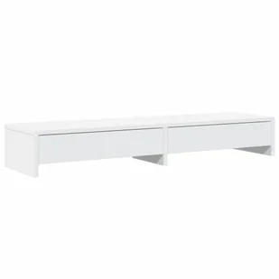 vidaXL Podstawa pod monitor z szufladami Biała 100x27x15 cm Materiał drewnopochodny - Akcesoria do monitorów - miniaturka - grafika 1