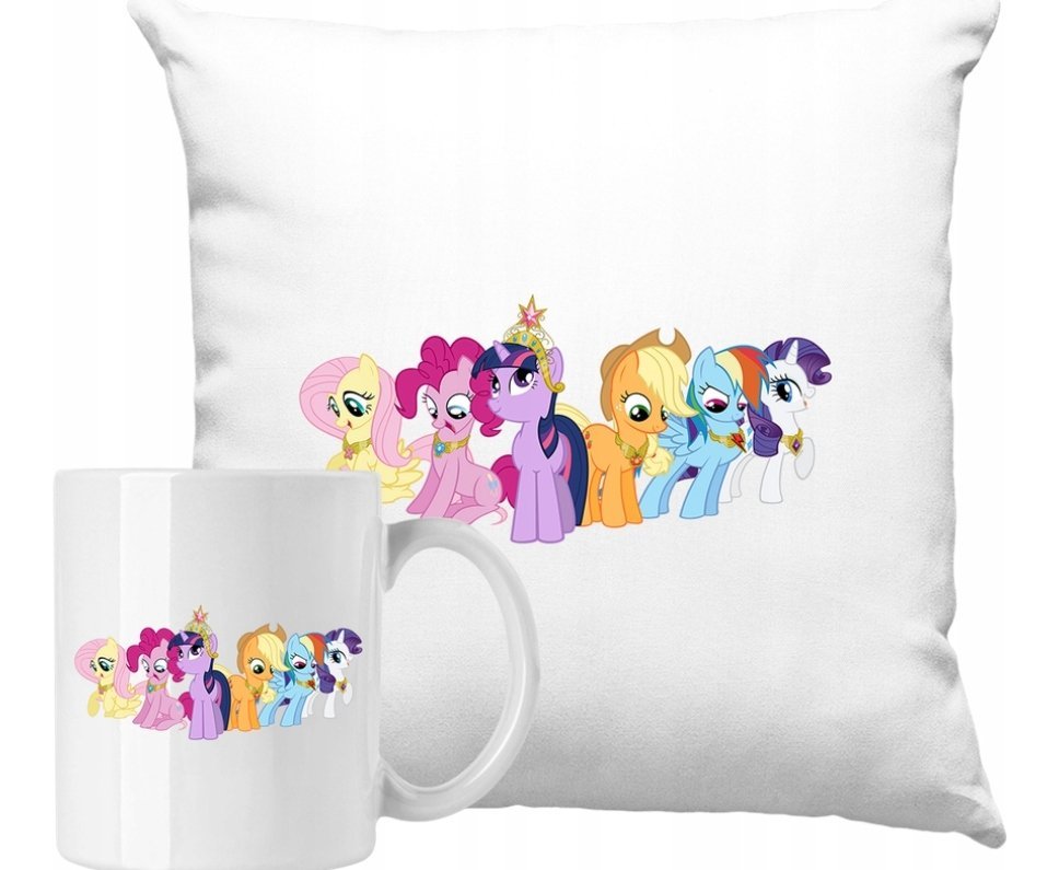 ZESTAW PODUSZKA + KUBEK My Little Pony Rarity Applejack Pomysł Na Prezent