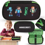 Piórniki - Minecraft KOMOROWY piórnik szkolny bez wyposażenia DLA FANA, saszetka z klapką DLA CHŁOPCA - miniaturka - grafika 1